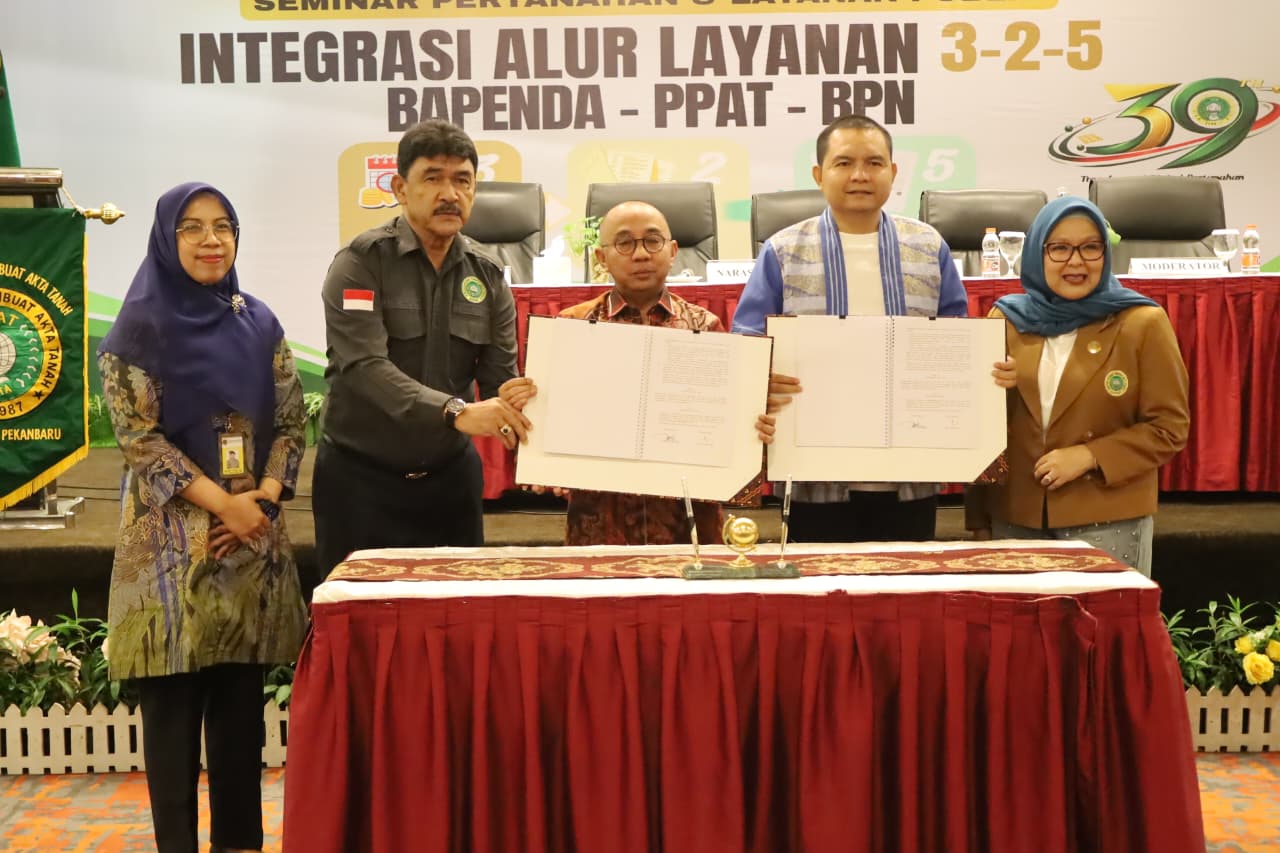 Optimalisasi BPHTB, Bapenda dan Kantah Kota Pekanbaru Tandatangani Kerja Sama Guna Memperkuat Integrasi Alur Pelayanan Pertanahan